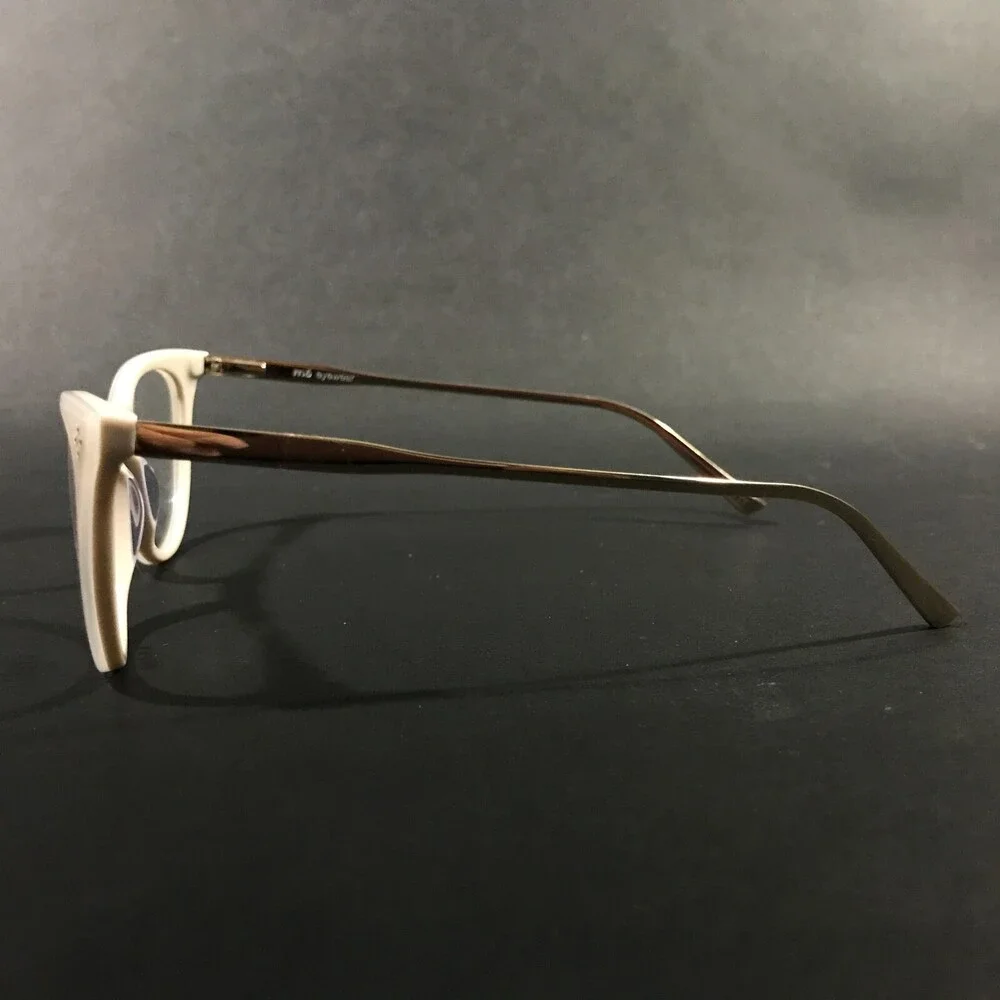 MO Eyewear Eyeglasses Frames MO MOVE 394A B Gold Ivory Round Cat Eye 49-19-140